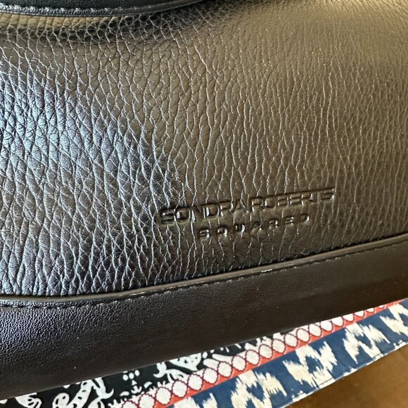 Sondra Roberts 'Squared' Faux Leather Tote Black, EUC - Picture 5 of 11